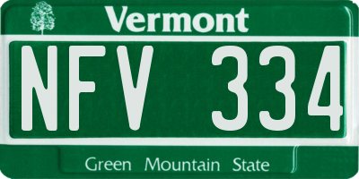 VT license plate NFV334