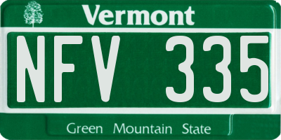 VT license plate NFV335