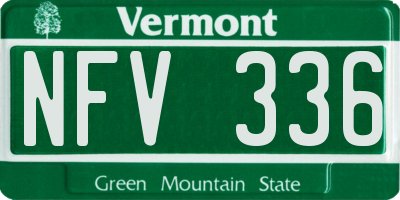 VT license plate NFV336