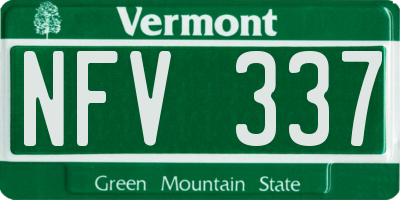 VT license plate NFV337