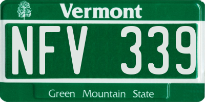 VT license plate NFV339