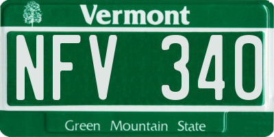 VT license plate NFV340