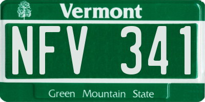 VT license plate NFV341
