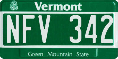 VT license plate NFV342
