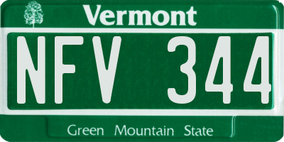 VT license plate NFV344