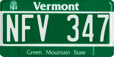 VT license plate NFV347