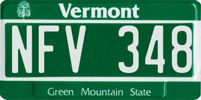 VT license plate NFV348
