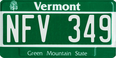 VT license plate NFV349