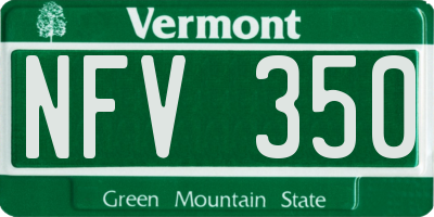 VT license plate NFV350