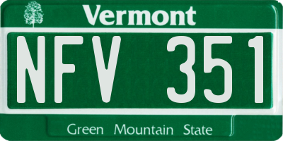 VT license plate NFV351