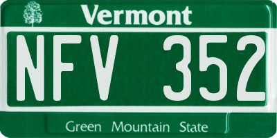 VT license plate NFV352
