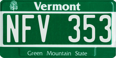 VT license plate NFV353