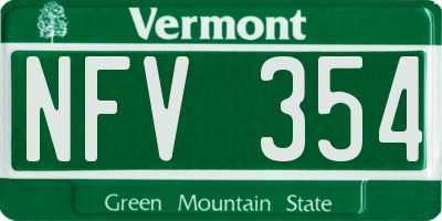 VT license plate NFV354