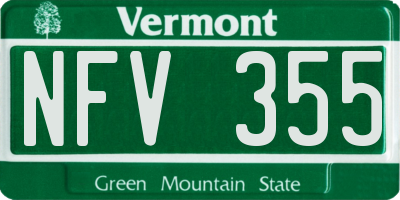 VT license plate NFV355