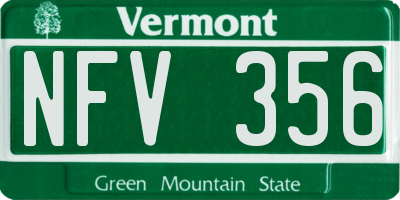VT license plate NFV356