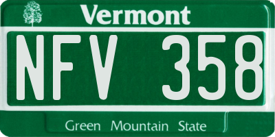 VT license plate NFV358