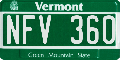 VT license plate NFV360