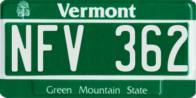 VT license plate NFV362
