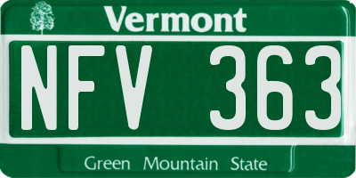VT license plate NFV363