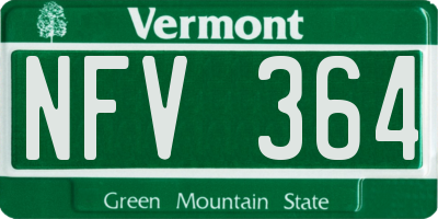 VT license plate NFV364
