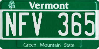 VT license plate NFV365