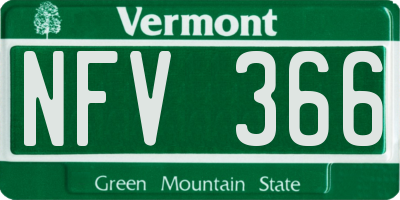 VT license plate NFV366