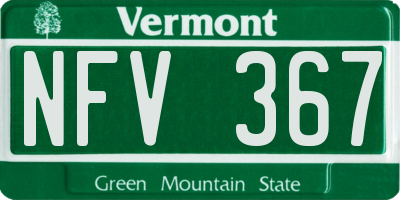 VT license plate NFV367