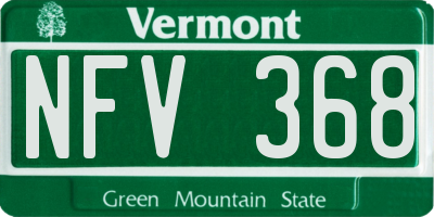 VT license plate NFV368