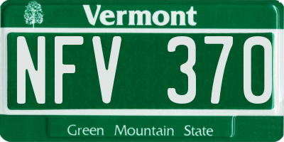 VT license plate NFV370