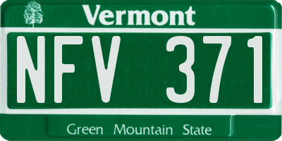 VT license plate NFV371
