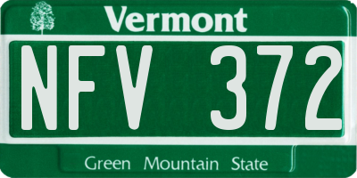 VT license plate NFV372