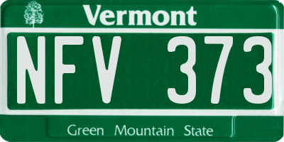 VT license plate NFV373