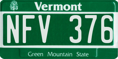 VT license plate NFV376