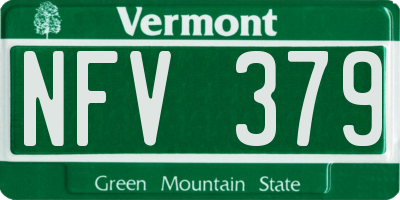 VT license plate NFV379
