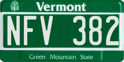 VT license plate NFV382
