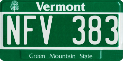 VT license plate NFV383