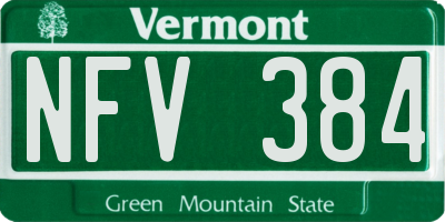 VT license plate NFV384