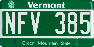 VT license plate NFV385