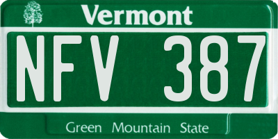 VT license plate NFV387