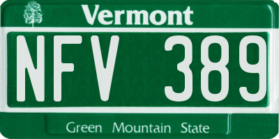 VT license plate NFV389