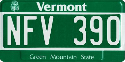VT license plate NFV390