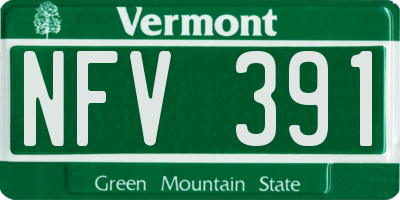 VT license plate NFV391
