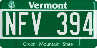 VT license plate NFV394