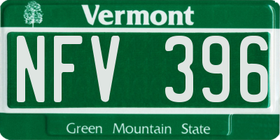 VT license plate NFV396