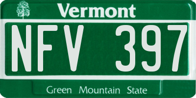 VT license plate NFV397