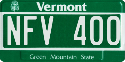 VT license plate NFV400