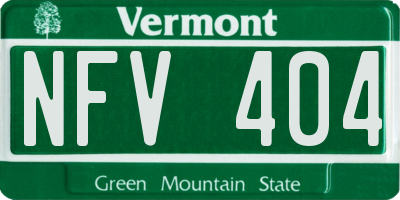 VT license plate NFV404