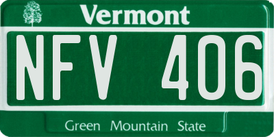 VT license plate NFV406
