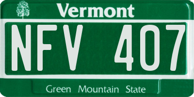 VT license plate NFV407
