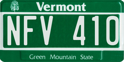 VT license plate NFV410